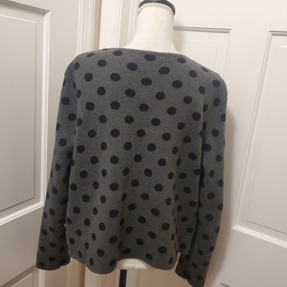 ELLE Gray & Black Polka Dot Open Front Cardigan XXL-14/16, Classic Comfy - Picture 5 of 10
